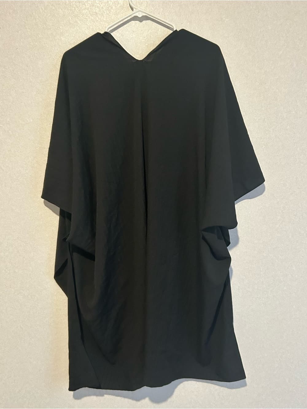 NWT Time and Tru Women's One Size Knit Cape Poncho Black L-XL Open Front - Thumbnail 3