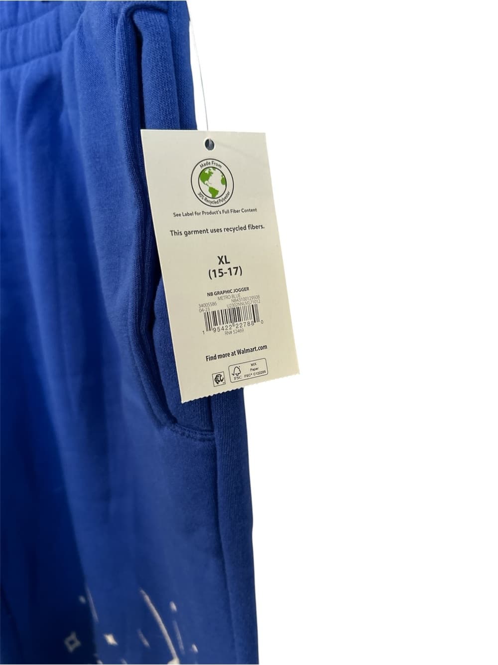NWT Women’s Sweatpants, Blue With A Mood Accent, Pull On Stretch Size XL