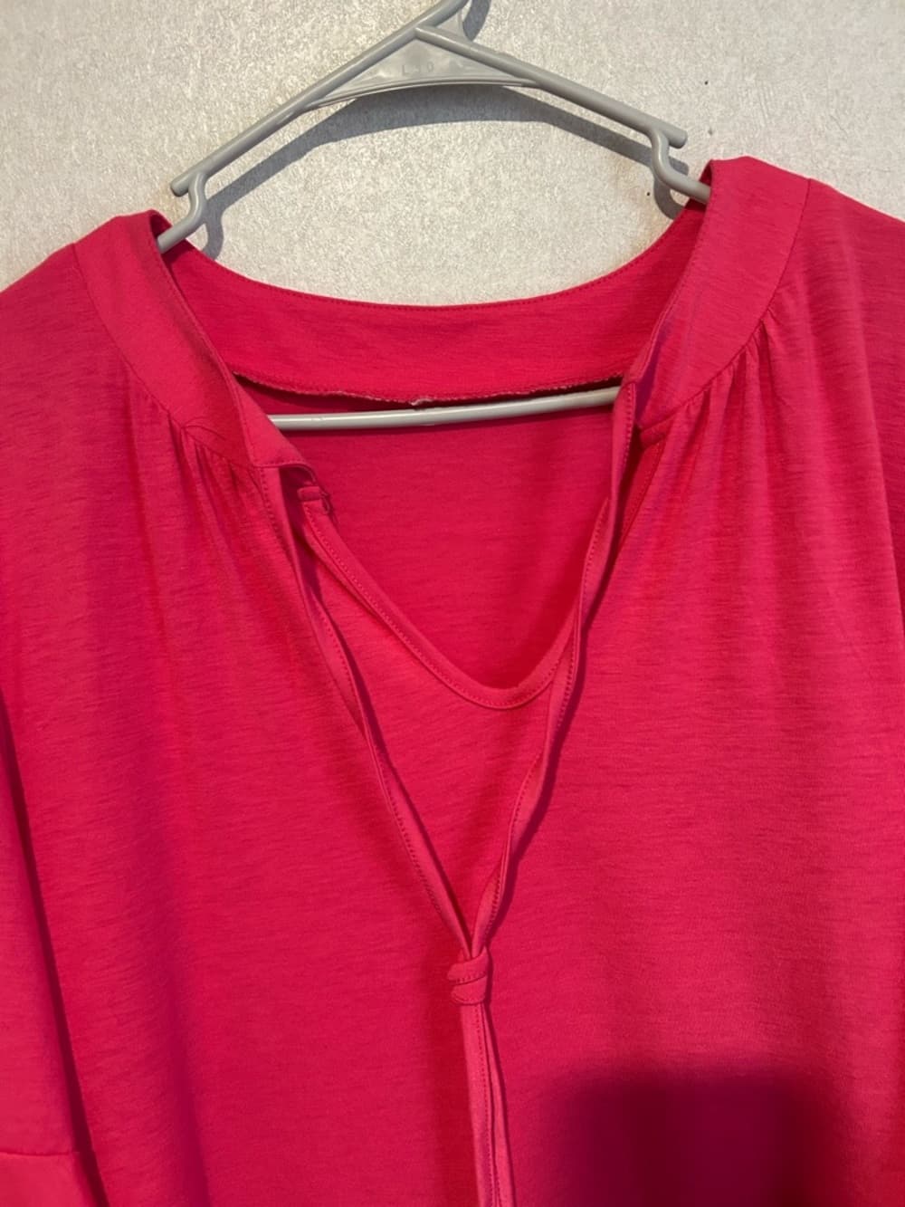 Women’s Pink Summer Dress With Pocket, V Neck, Ruffle Short Sleeve, Size XL - Thumbnail 2