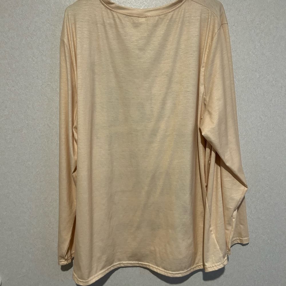 Women’s Plus Size Long Sleeve Lightweight Tee Shirt, Song Note Design, 5XL - Thumbnail 2