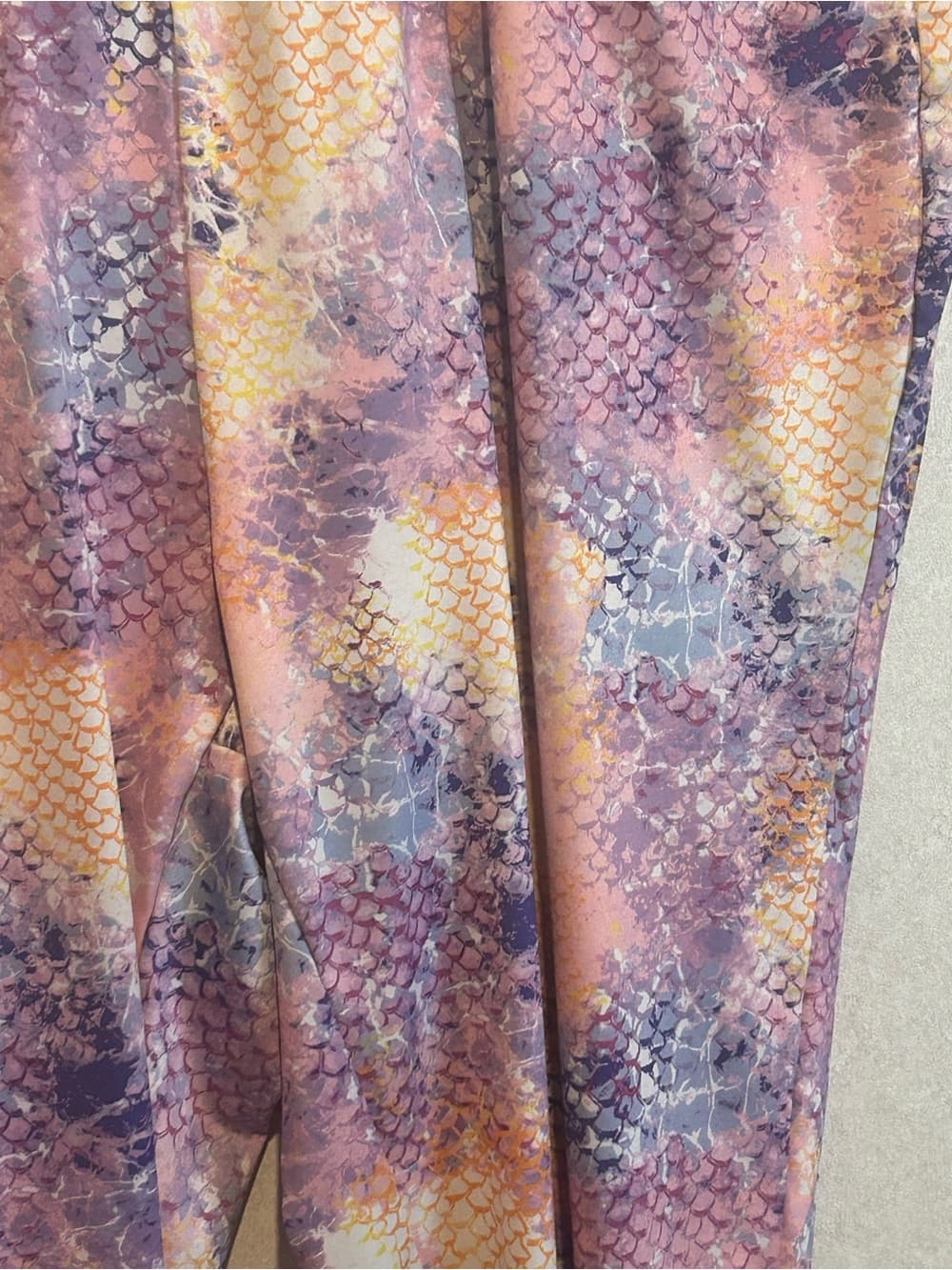 Women’s Plus Size Snake Print Leggings, Ankle, Pink And Purple, Size 3X