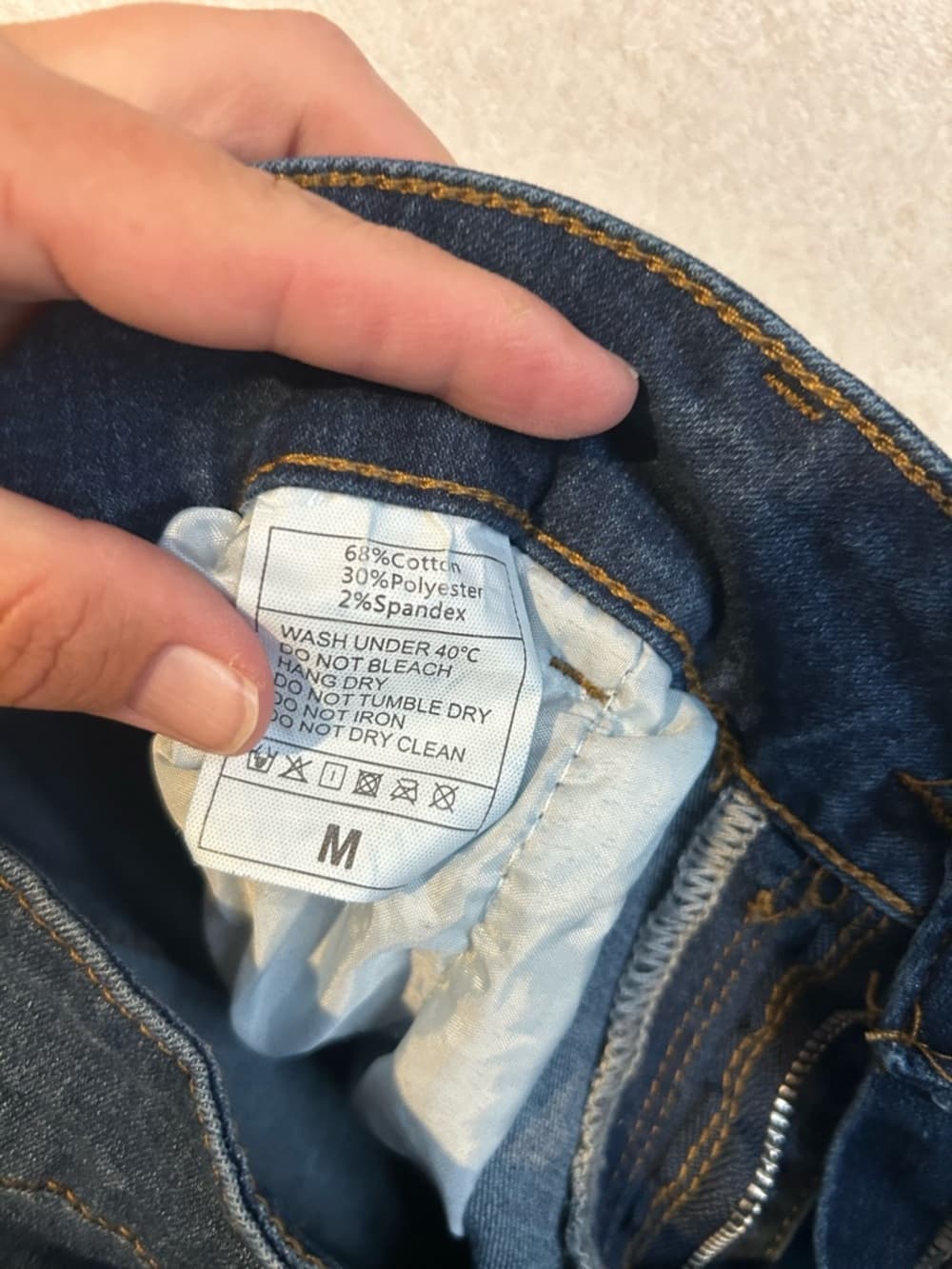 Women’s/girls Blue Jeans With Stretch, Fringe Bottom And Back Pockets, Size M - Thumbnail 3