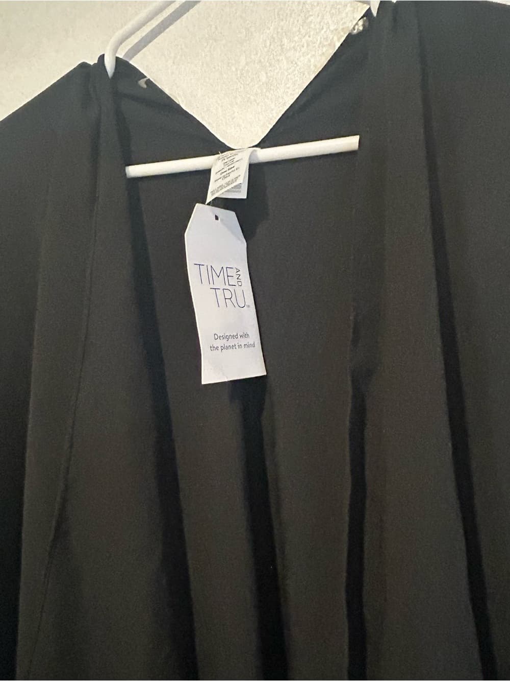 NWT Time and Tru Women's One Size Knit Cape Poncho Black L-XL Open Front