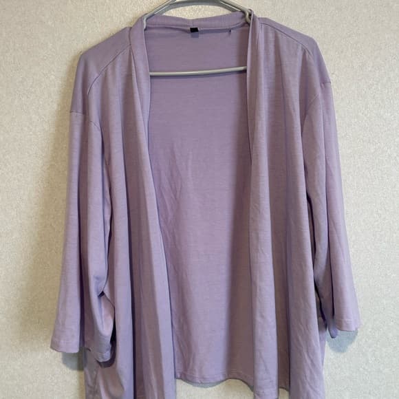 Women’s Plus Size Cardigan, Purple, Size 5XL, Te Amo Kiss, Poly And Spandex - Thumbnail 4