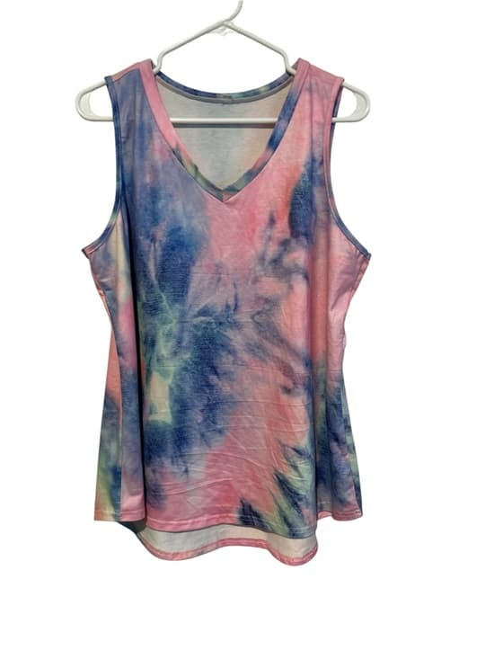 Women's Casual Tank Top XL, Tye-Dye, Stretch, Summer Wear - Thumbnail 4