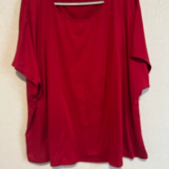Women’s Plus Size Short Sleeve Basic Tee Shirt, Soft, Red, Size 5XL - Thumbnail 5