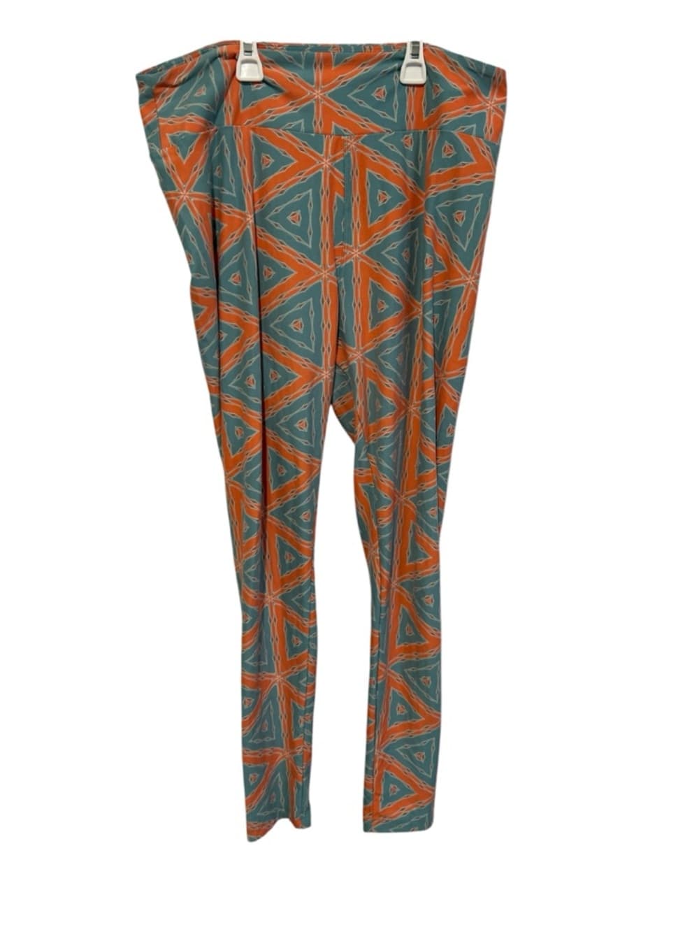 Women’s Leggings Size XL With A Boho Design, Blue And Orange, Stretch - Thumbnail 2