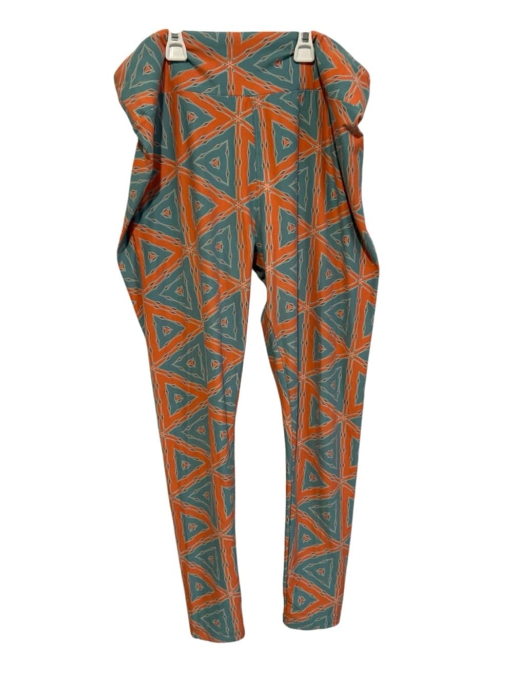 Women’s Leggings Size XL With A Boho Design, Blue And Orange, Stretch