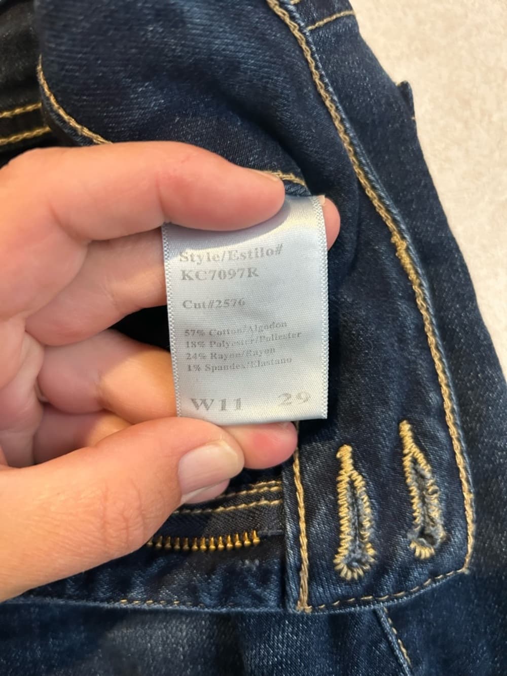 Women’s KanCan Jeans With A Light And A Dark Wash Waist Size 11 - Thumbnail 3