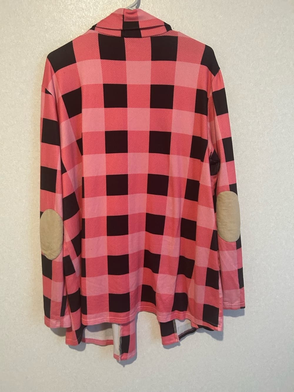 Women’s Plus Size Pink And Black Cardigan With Brown Elbow Cover, Size XXL - Thumbnail 2
