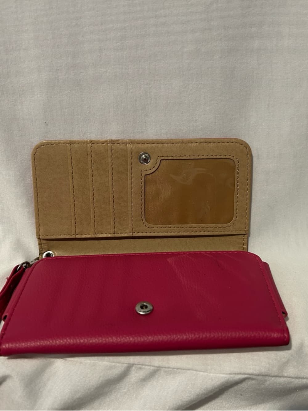 Women’s Hot Pink Wristlet Wallet, For Caring Phone, Cash, And Cards - Thumbnail 2