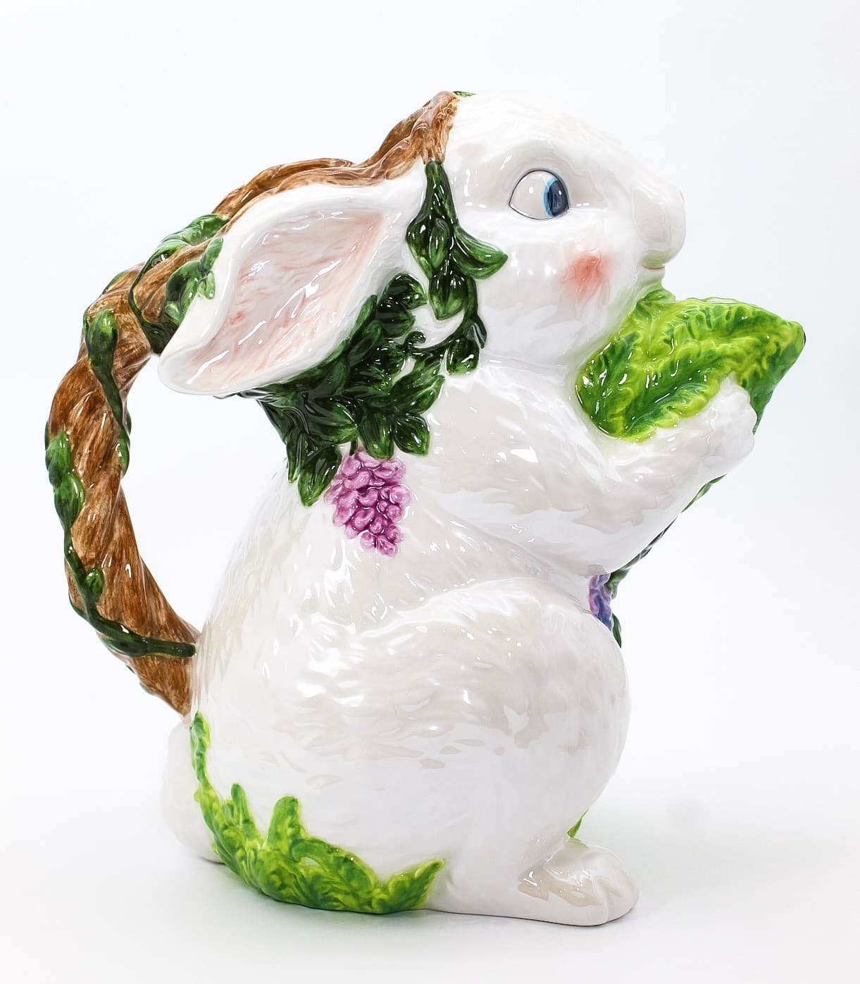 Christopher Radko 2001 Easter Glazed Ceramic Hare Bunny Pitcher Vintage - Thumbnail 2