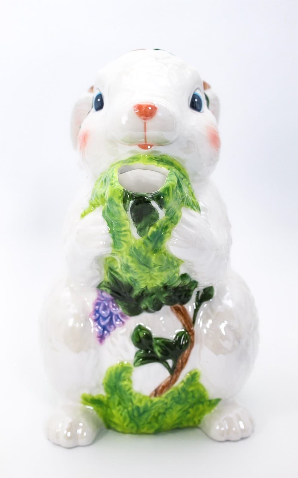 Christopher Radko 2001 Easter Glazed Ceramic Hare Bunny Pitcher Vintage - Thumbnail 4