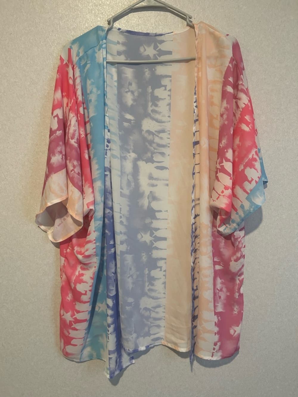 Women’s Spring Or Summer Multicolor Cardigan, Open Front Short Sleeve, XL - Thumbnail 4