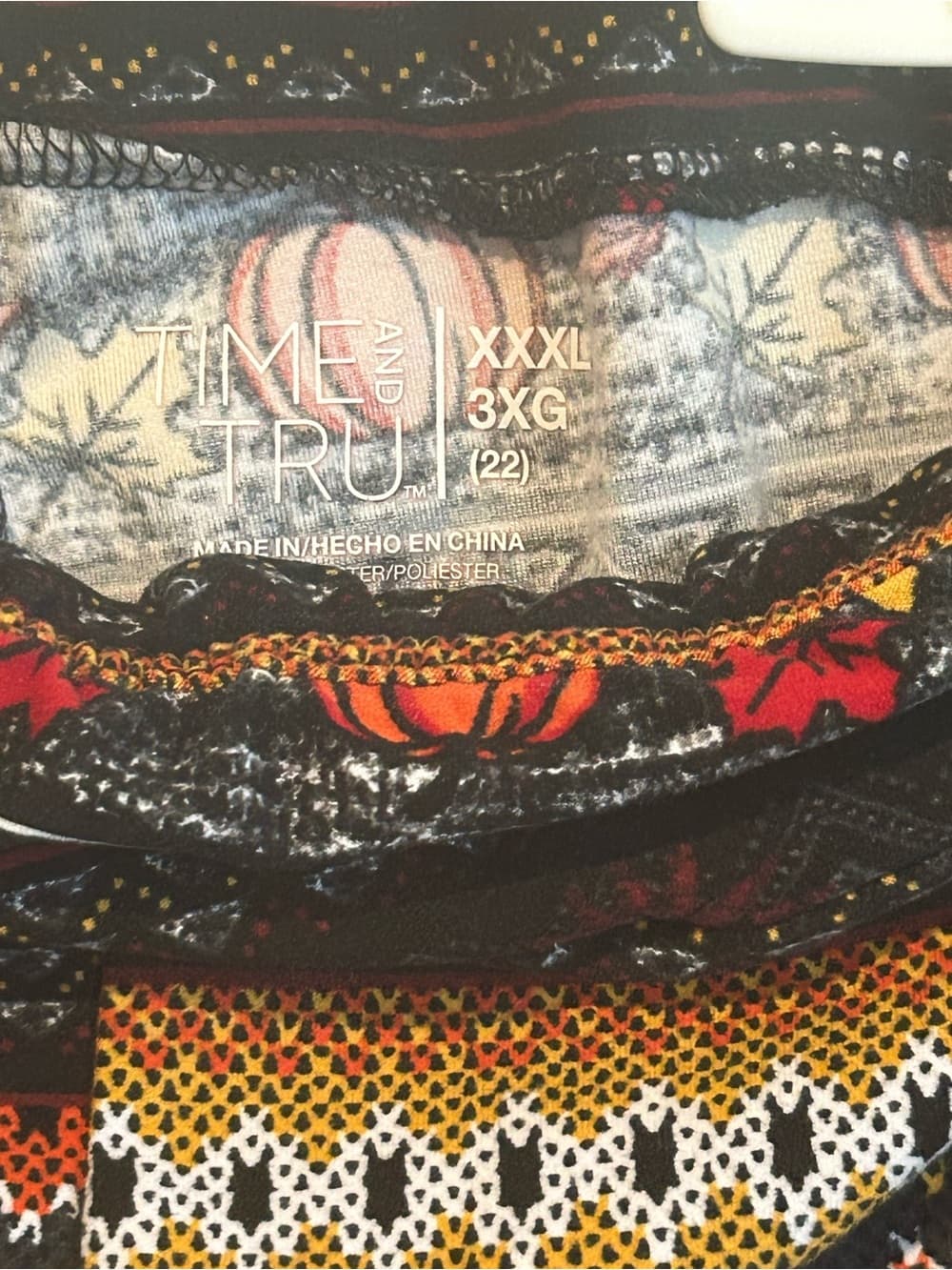 Women’s Plus Size Holiday Halloween Fall, Black And Orange Leggings, Size XXXL - Thumbnail 2