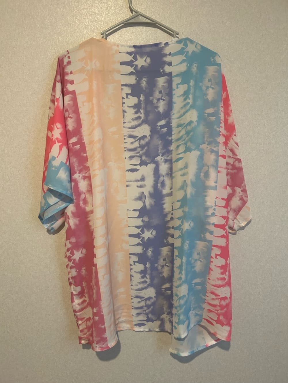 Women’s Spring Or Summer Multicolor Cardigan, Open Front Short Sleeve, XL - Thumbnail 3