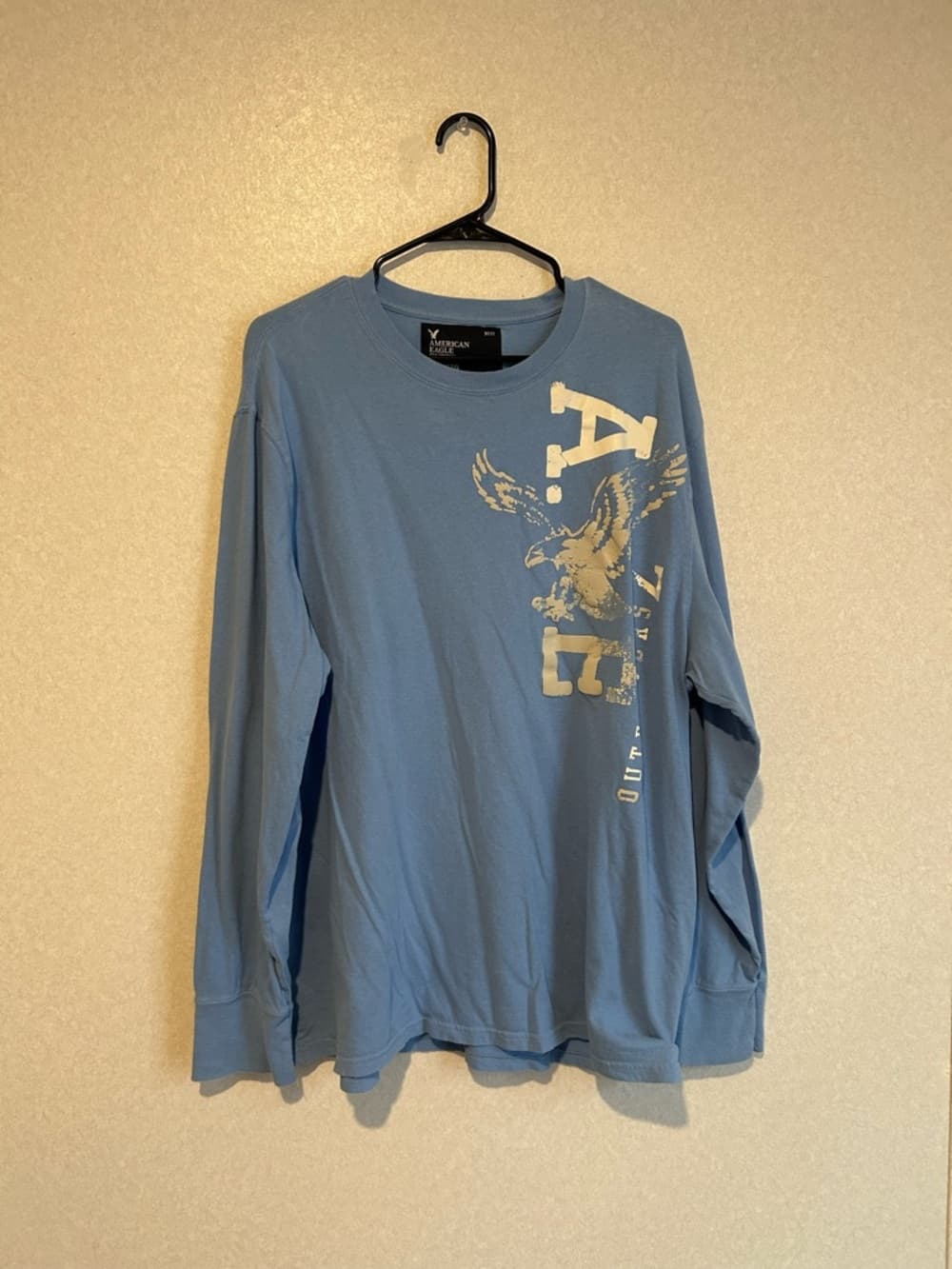 Mens American Eagle Outfitters Long Sleeve Tee Shirt Size XXL, In Baby Blue - Thumbnail 3