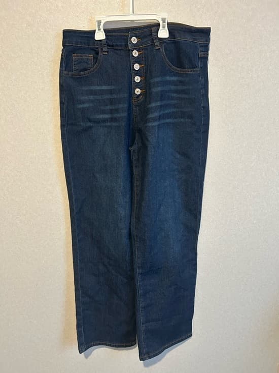 Women’s Button Up With Flare Bottom Jeans, They Do Have A Stretch, Size Large - Thumbnail 3