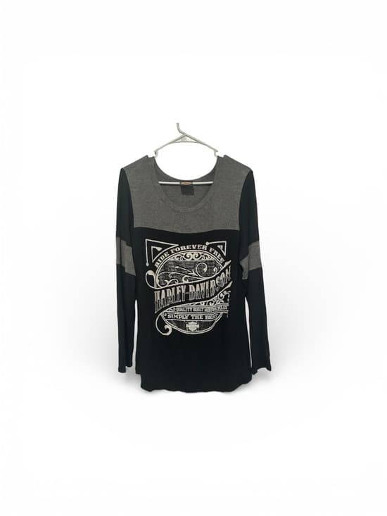 Certified Women’s Harley Davidson Long Sleeve Tee Shirt With Crystals Size Large - Thumbnail 5