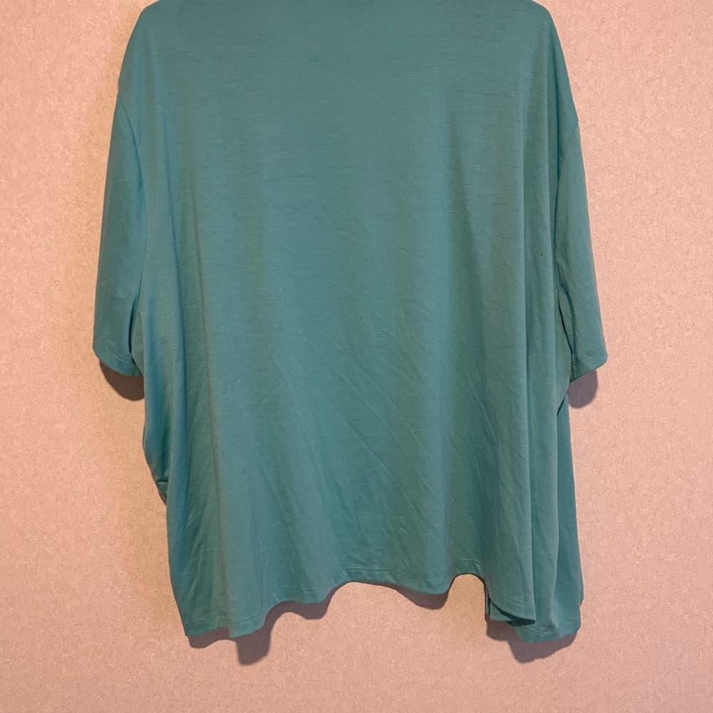 Women’s Plus Size Teal Green Cardigan, Te Amo Kiss, Size 5XL - Thumbnail 2