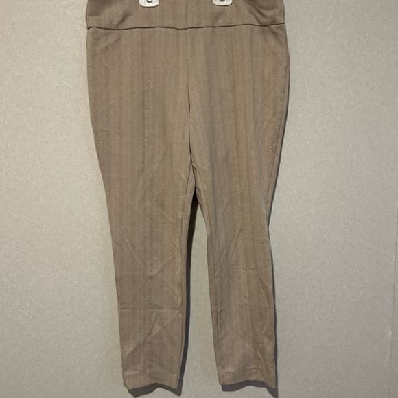 Women’s Anne Klein Beige Dress Pants Size Large Made In Egypt - Thumbnail 5