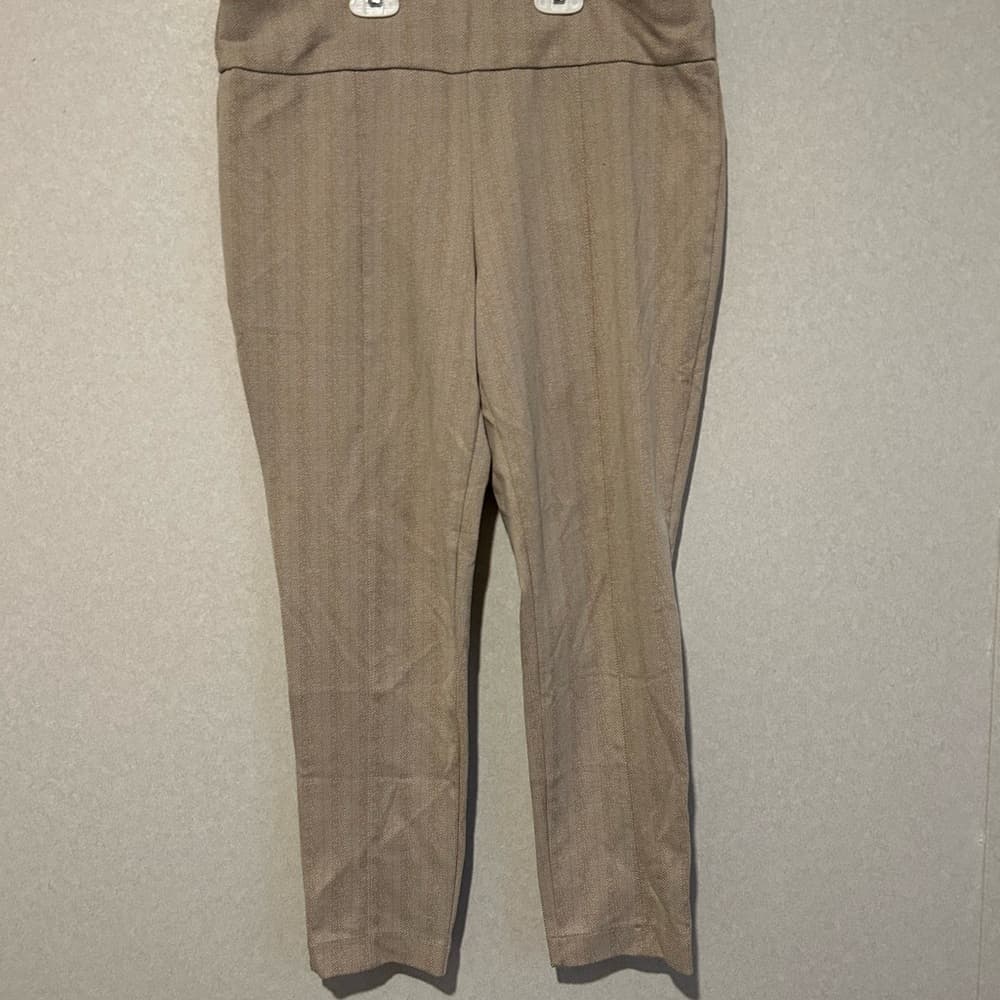 Women’s Anne Klein Beige Dress Pants Size Large Made In Egypt - Thumbnail 4