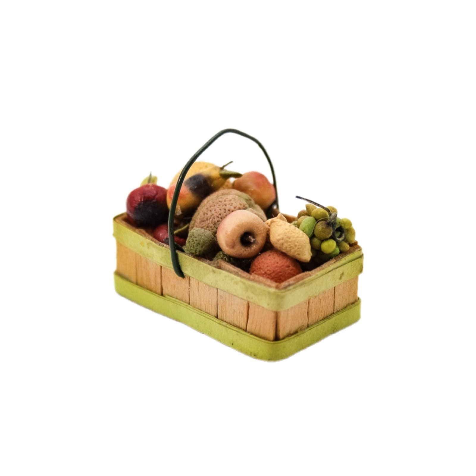 Vintage Dollhouse Artisan Wooden Trug Miniature Fruit Basket 1:12