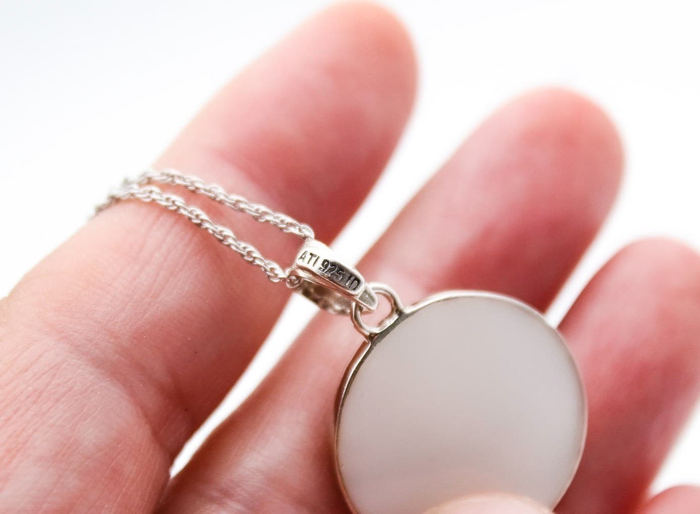 ATI Sterling Silver 925 Tree Of Life Mother Of Pearl Pendant Necklace 16" - Thumbnail 4