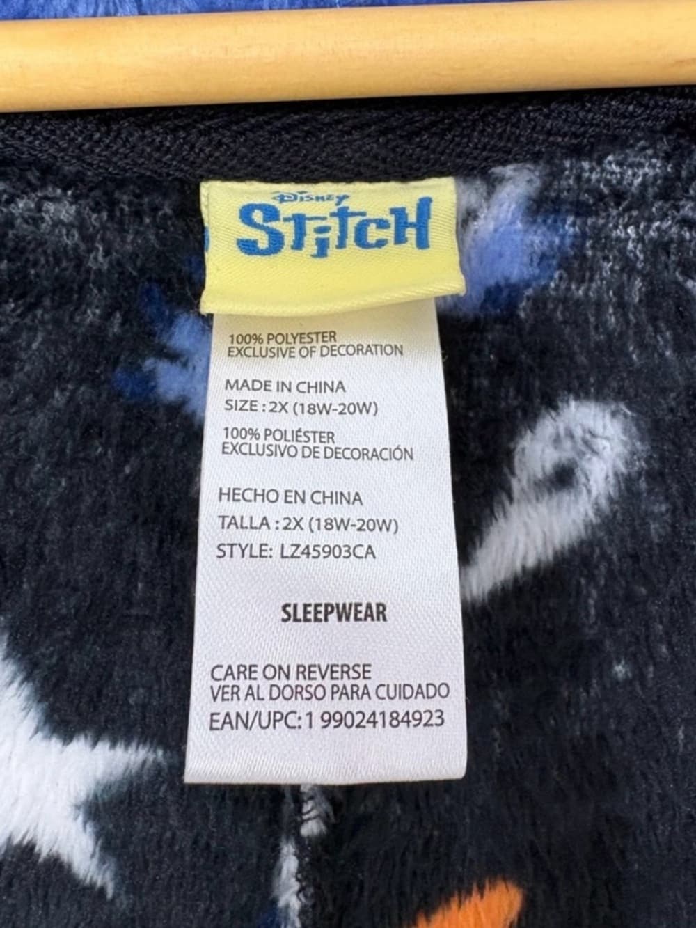 NWOT Disney Skeleton Stitch Halloween Zip Up Pajamas Adult Size 2X - Thumbnail 4