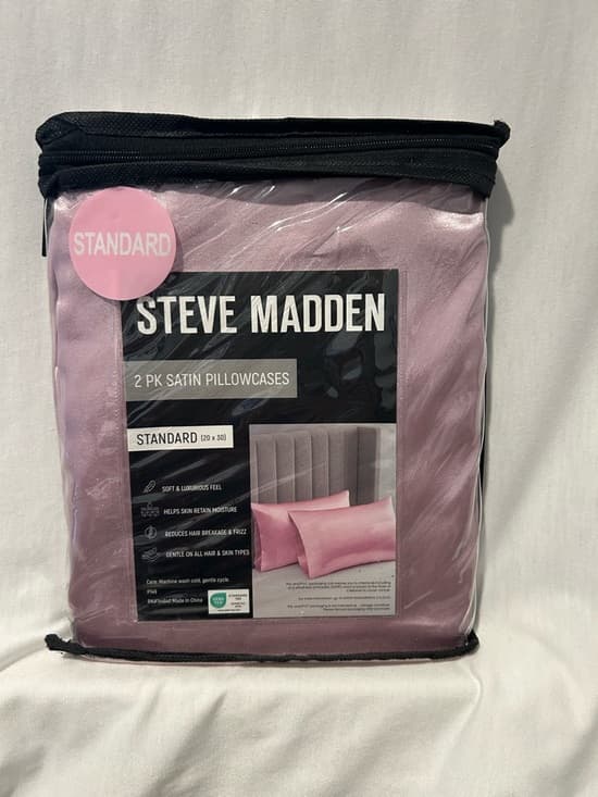 New Steve Madden 2 Pack Of Satin Pillowcases, Soft Pink, Retain Skin Moisture - Thumbnail 3