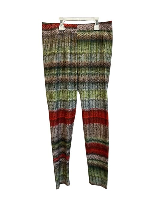 Multicolor Ribbed Knit Leggings - Striped Fade - Thumbnail 4