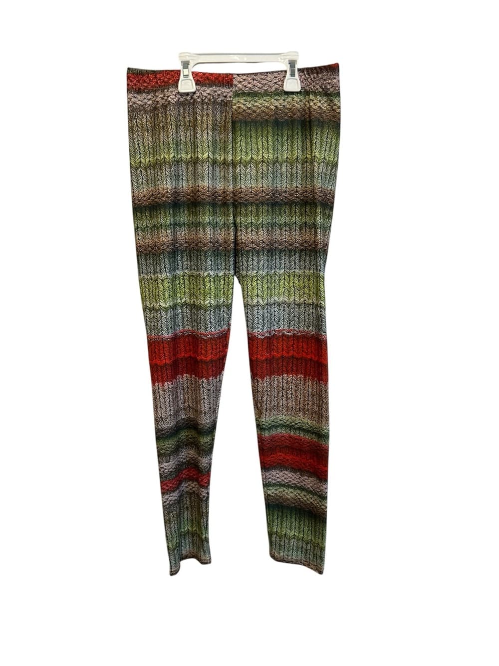 Multicolor Ribbed Knit Leggings - Striped Fade - Thumbnail 3