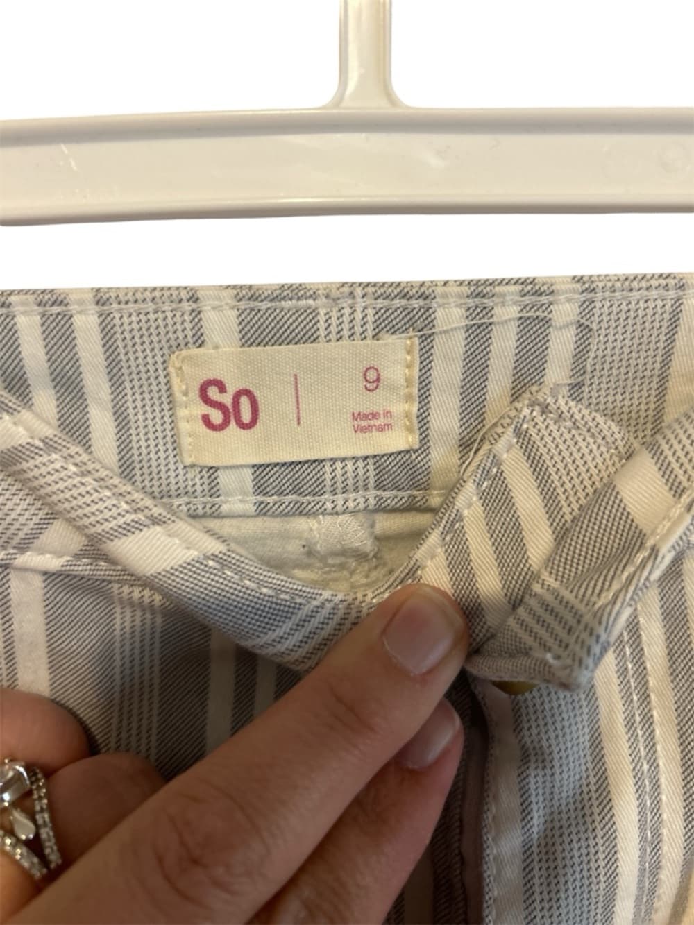 Girls Blue And White Stripe Summer Shorts Brand Is SO, Girls Size 9 - Thumbnail 2