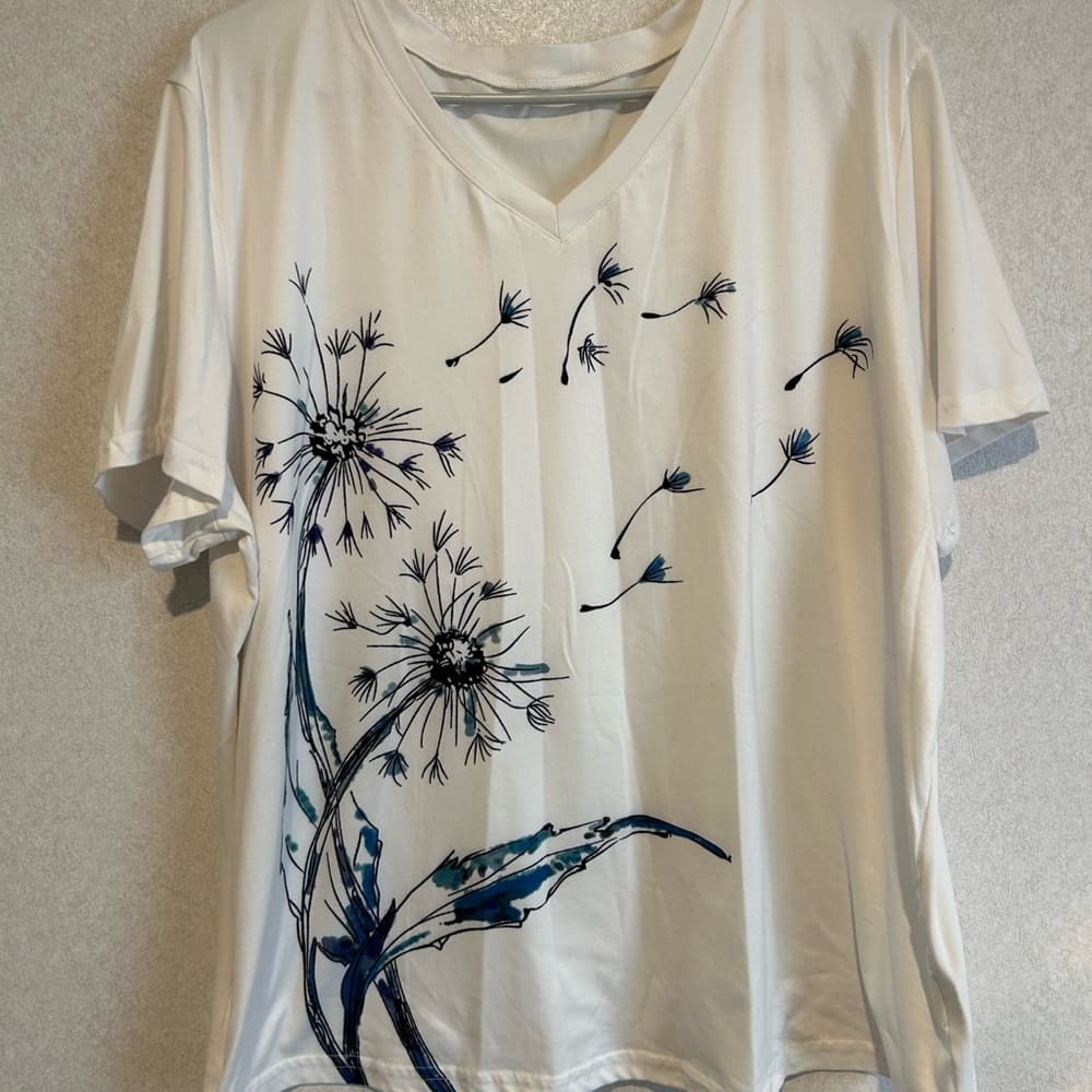 Women’s White Plus Size Graphic Tee, Poly And Cotten Blend, Size 4XL - Thumbnail 3