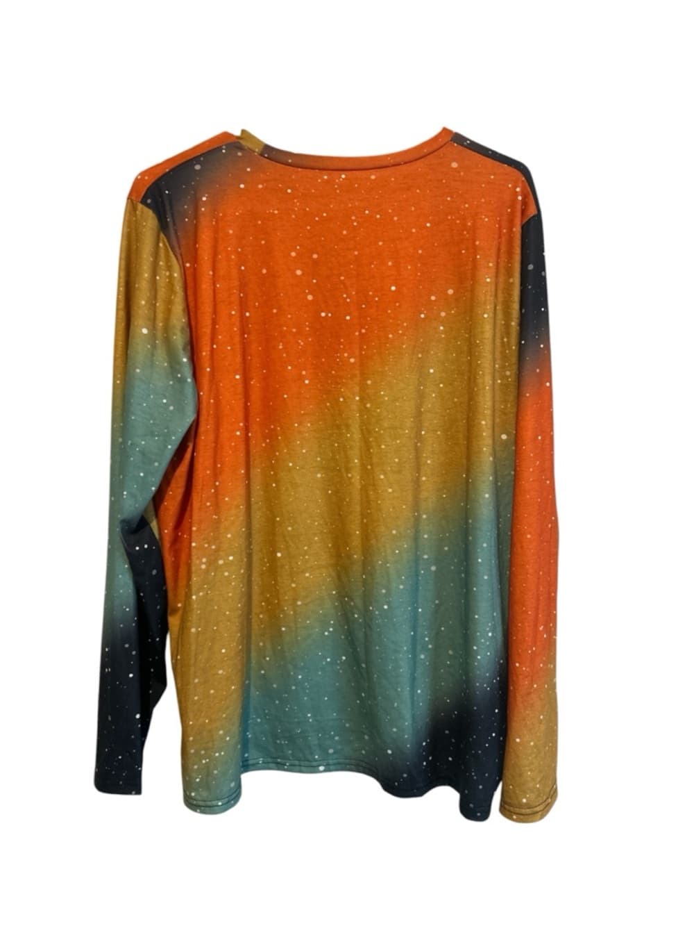 Halloween Highland Cow Graphic Long Sleeve Shirt - Orange Teal Black - Thumbnail 2
