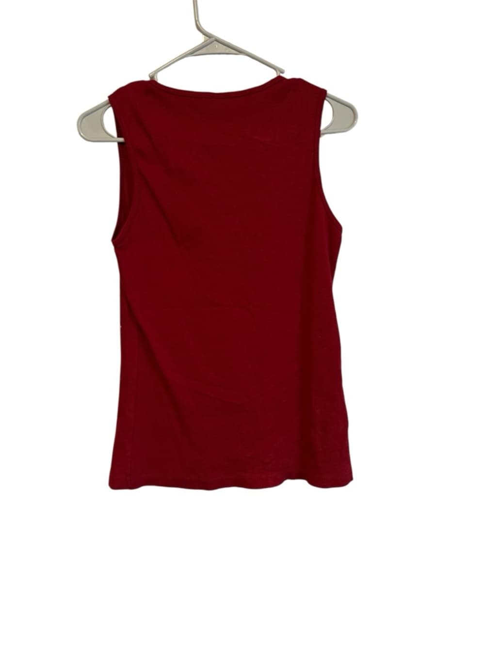 Women’s Ethyl Tank Top, USA Made, Red With Silver Accents, Size Large - Thumbnail 2