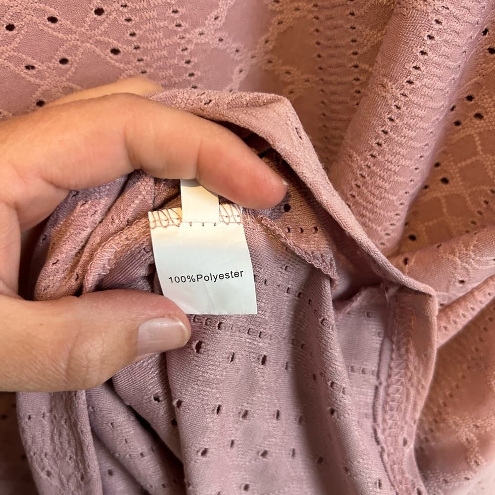 Women’s Beautiful Plus Size Pink Top With Lace Neck And Sleeves, Size 5XL - Thumbnail 2
