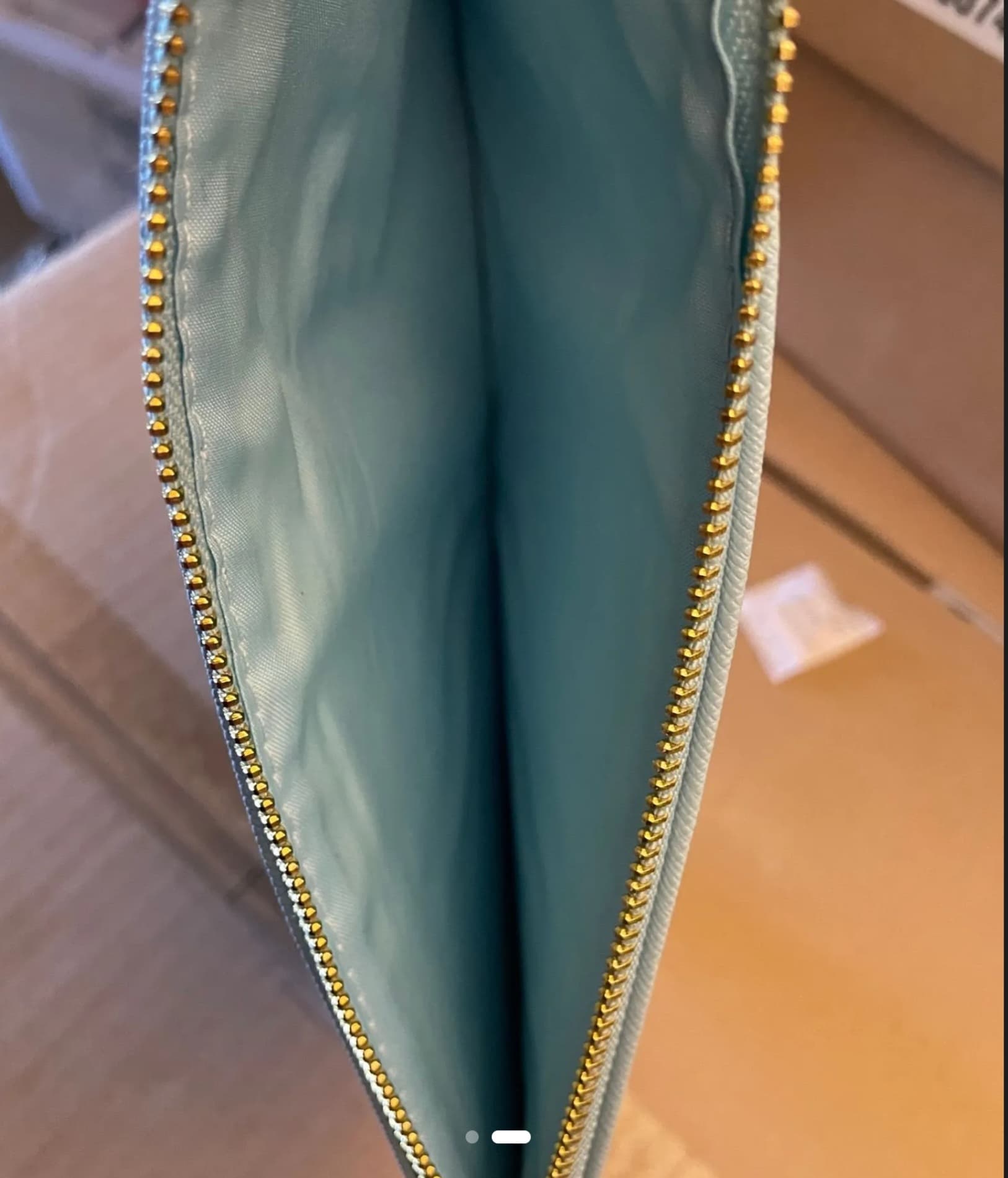 Makeup bag Light Blue Zippered Pouch - Thumbnail 2