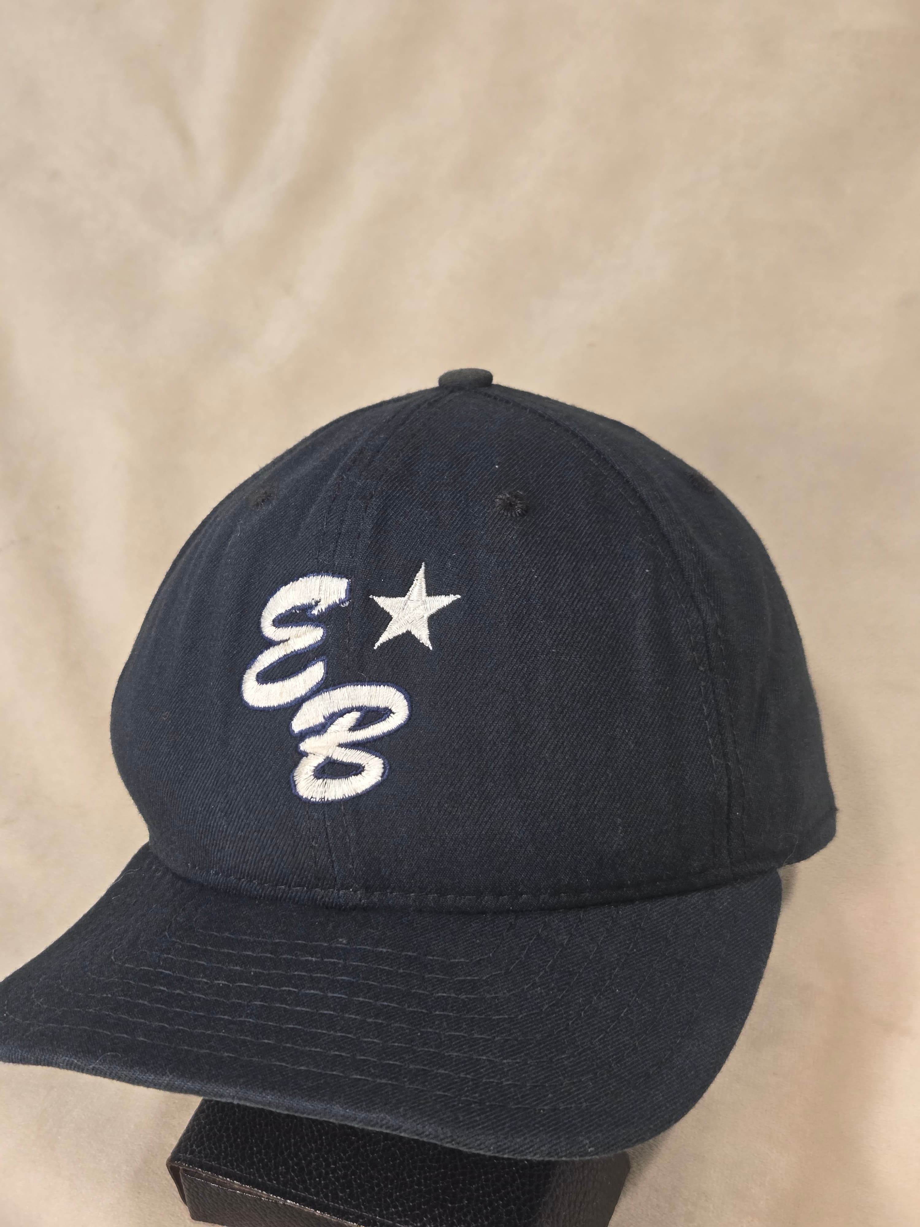 Vintage New Era Hat Navy Blue Embroidered Star Adjustable Cap Made in USA - Thumbnail 2