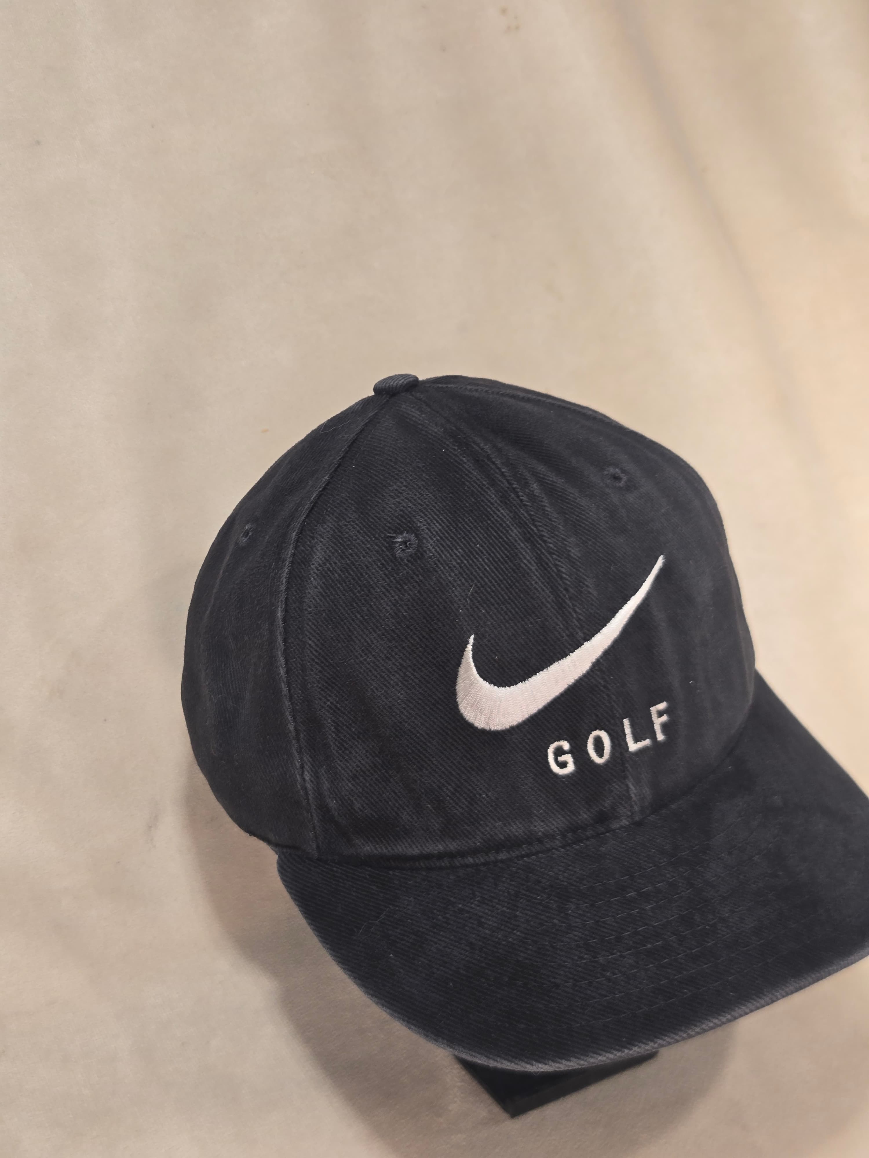 Vintage Nike Golf Cap Hat Black Embroidered Swoosh Adjustable Made in USA - Thumbnail 3