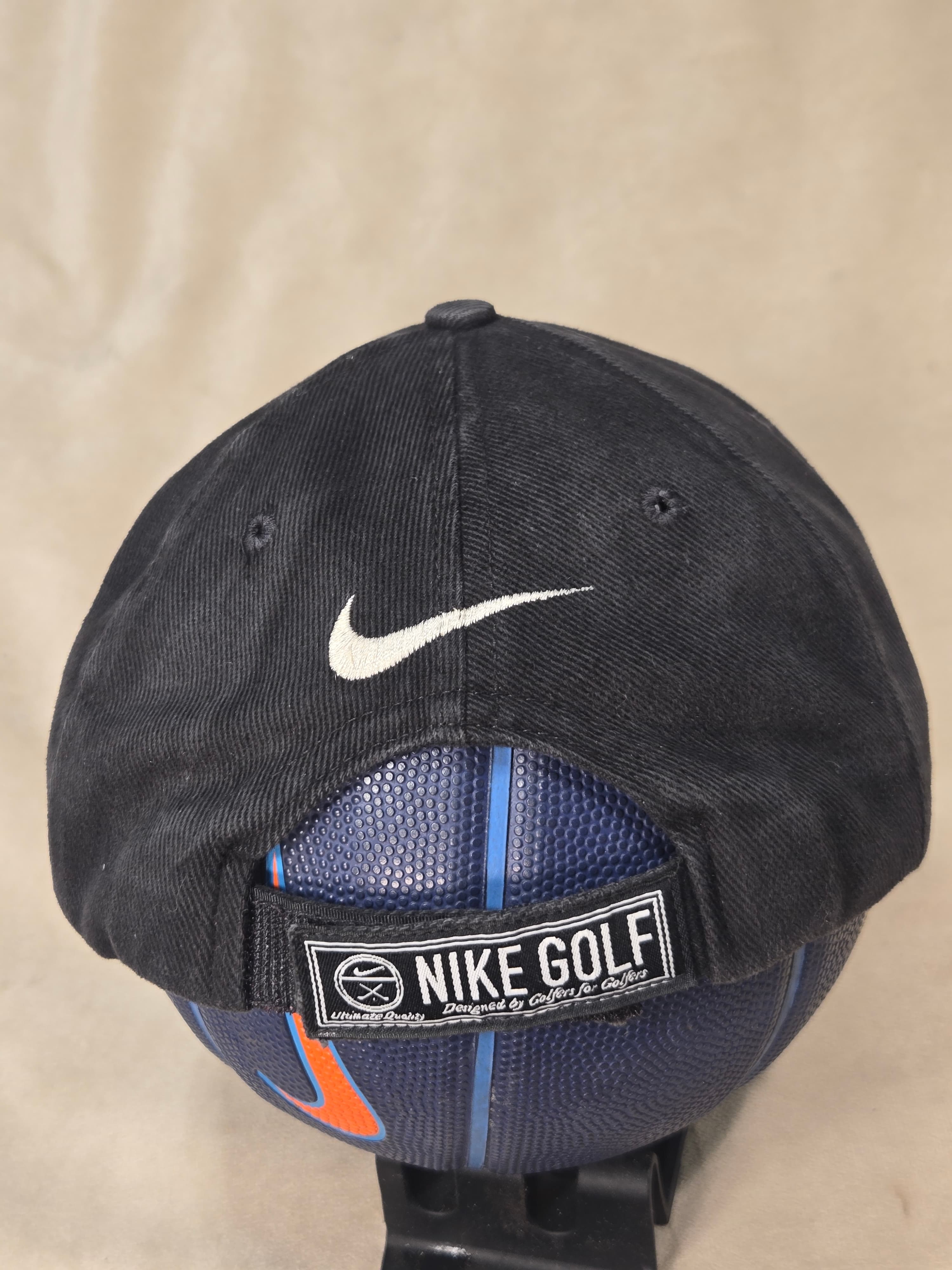Vintage Nike Golf Cap Hat Black Embroidered Swoosh Adjustable Made in USA - Thumbnail 4