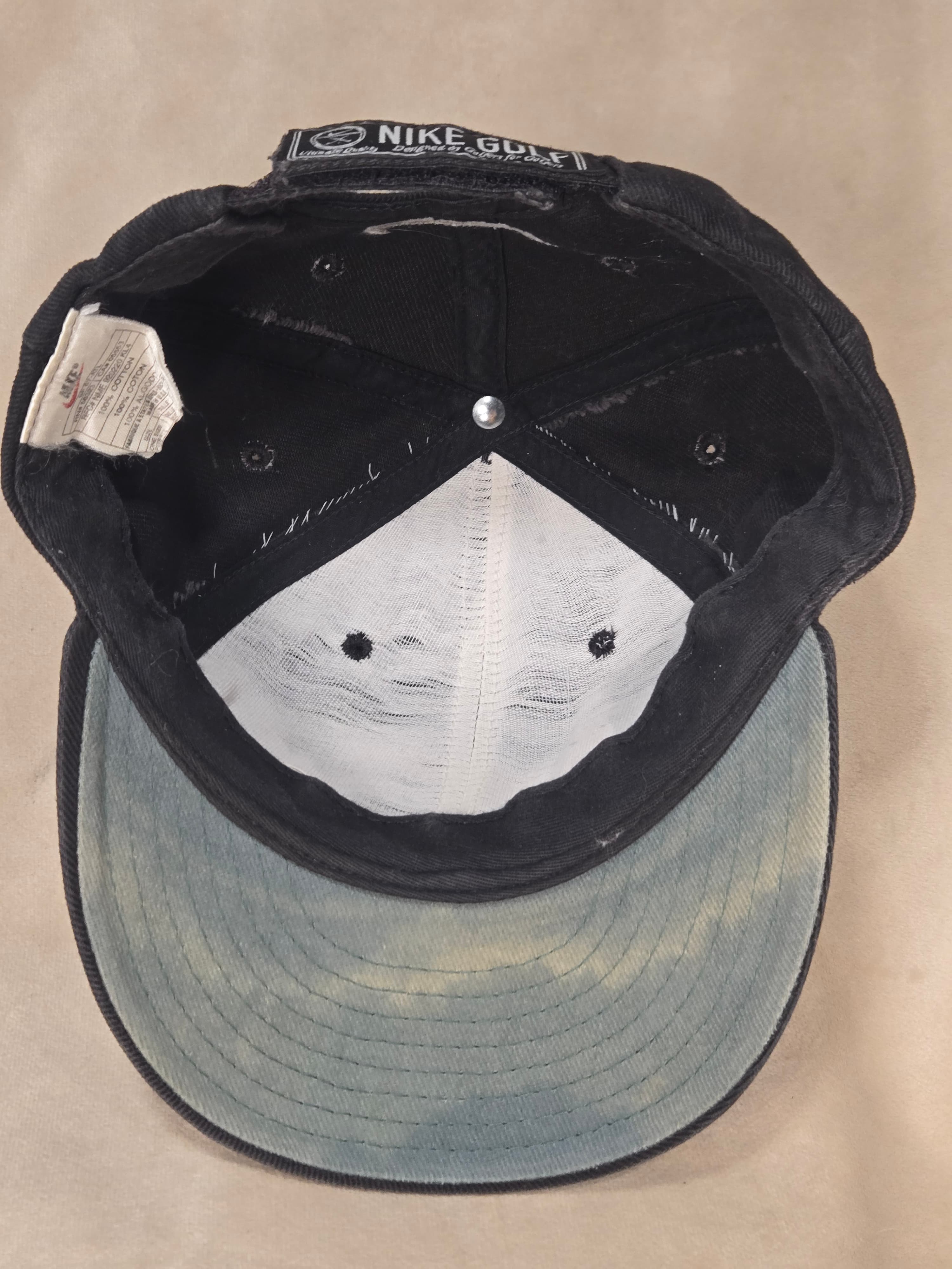 Vintage Nike Golf Cap Hat Black Embroidered Swoosh Adjustable Made in USA - Thumbnail 5