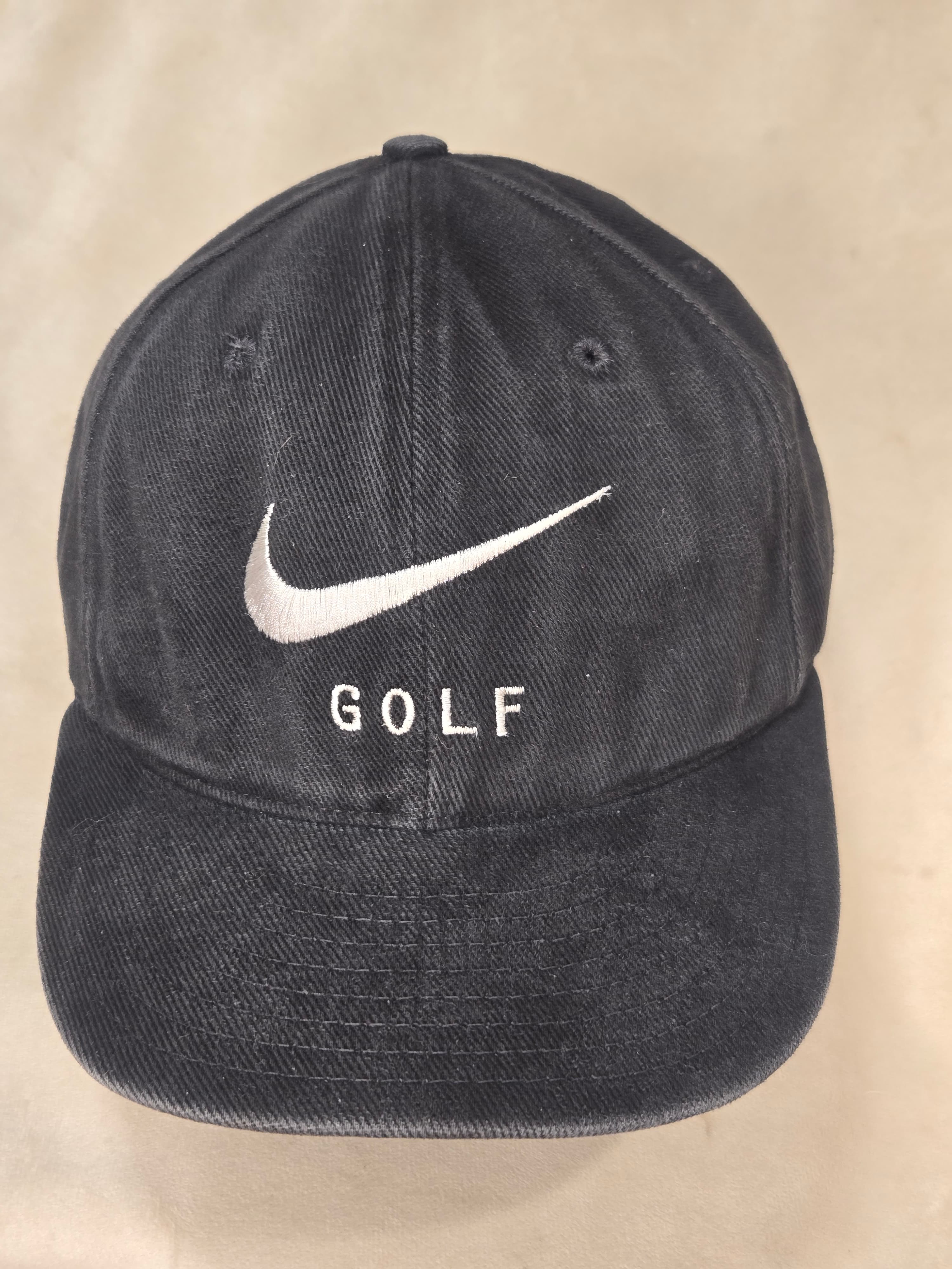 Vintage Nike Golf Cap Hat Black Embroidered Swoosh Adjustable Made in USA - Thumbnail 2