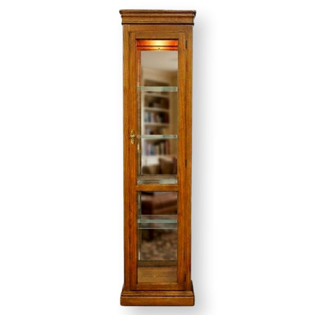 Pulaski Narrow Pine Lighted Curio Cabinet