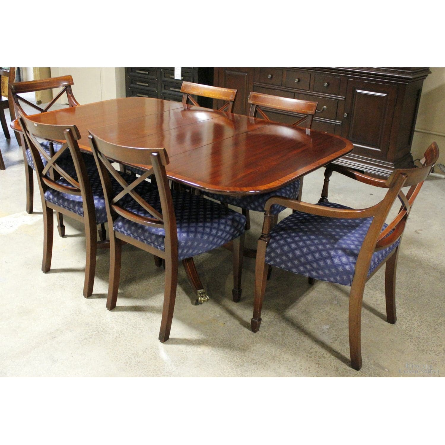 Chippendale Style Dining Table w/6 Chairs - Thumbnail 2
