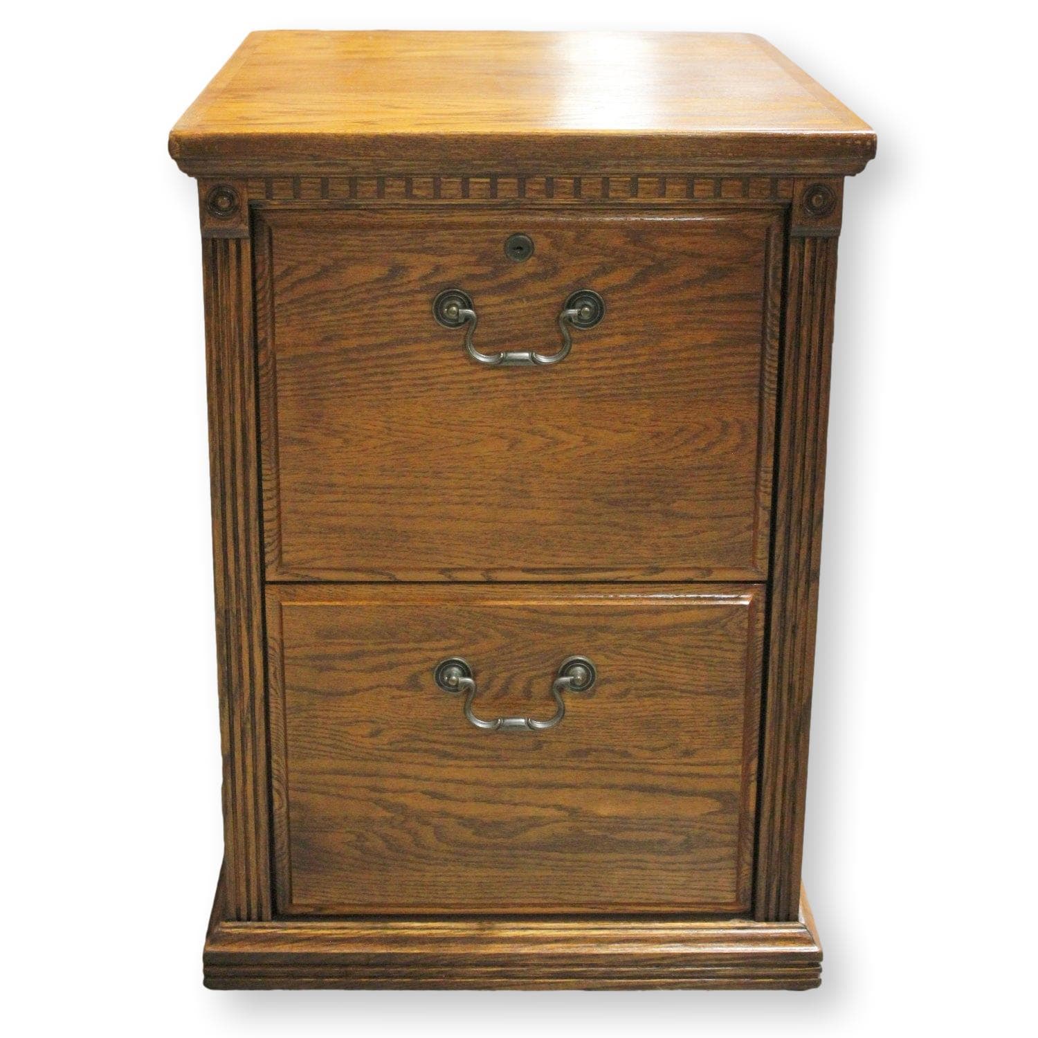 2 Drawer Oak File Cabinet