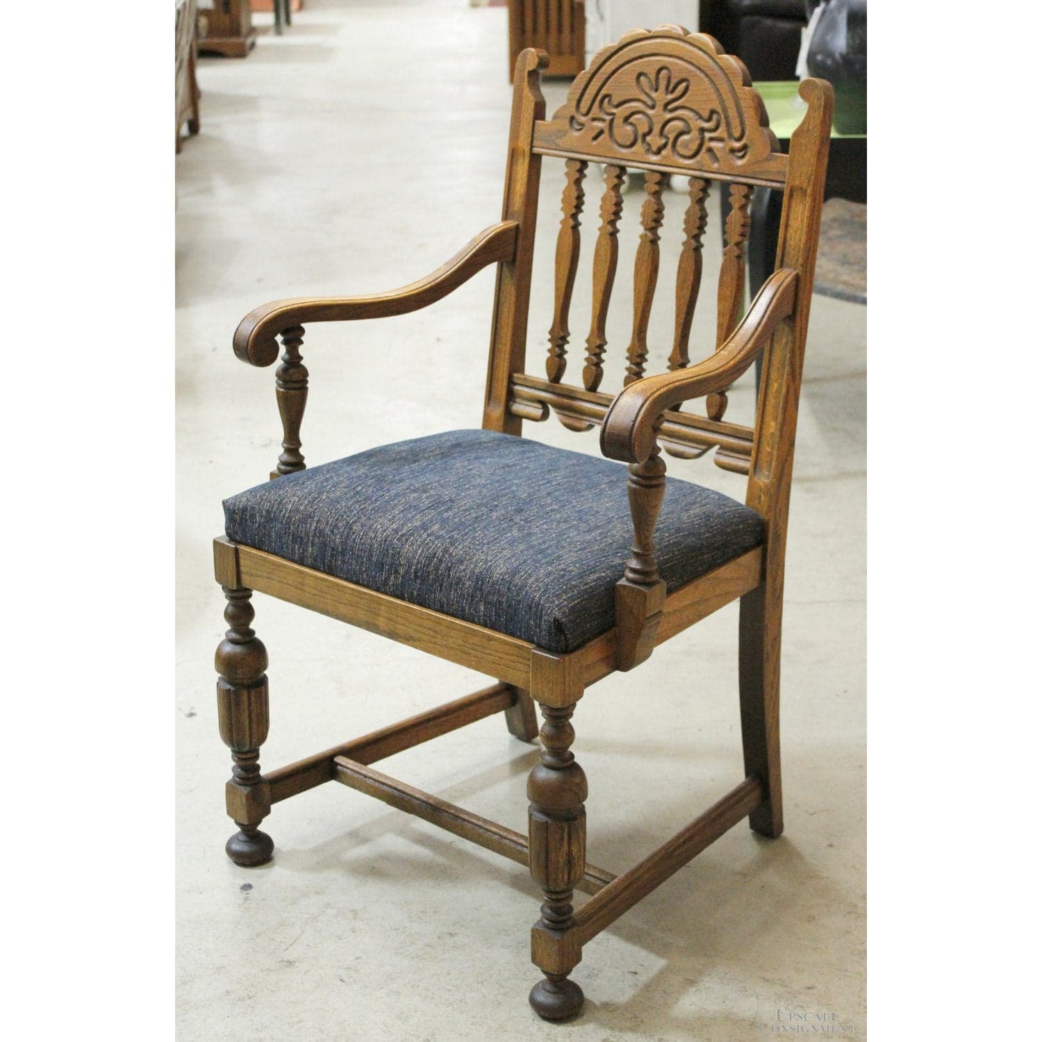 Jacobean Arm Chair - Blue - Thumbnail 3