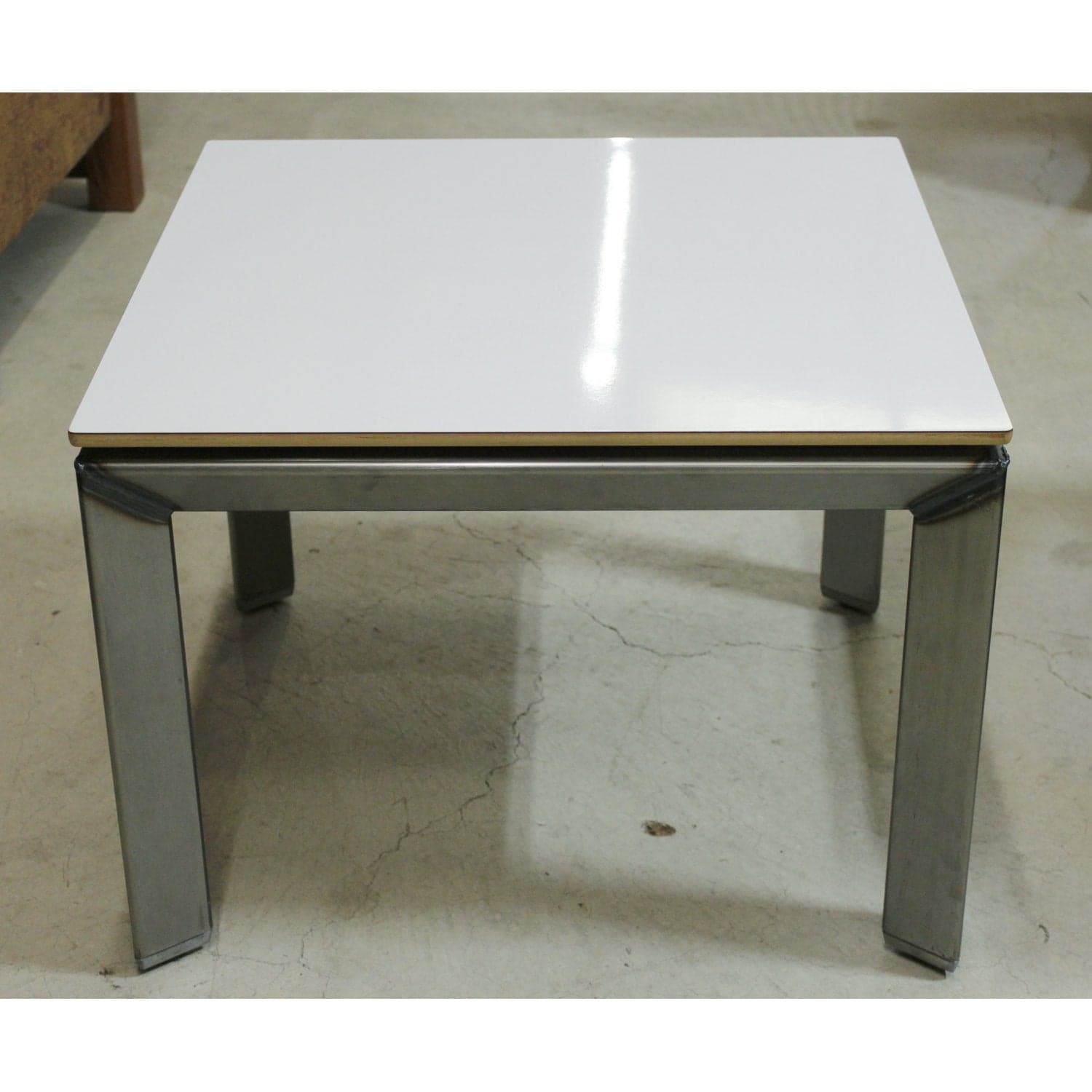 Watson Furn. "Miro" Industrial Metal & White Laminate End Table - White - Thumbnail 2