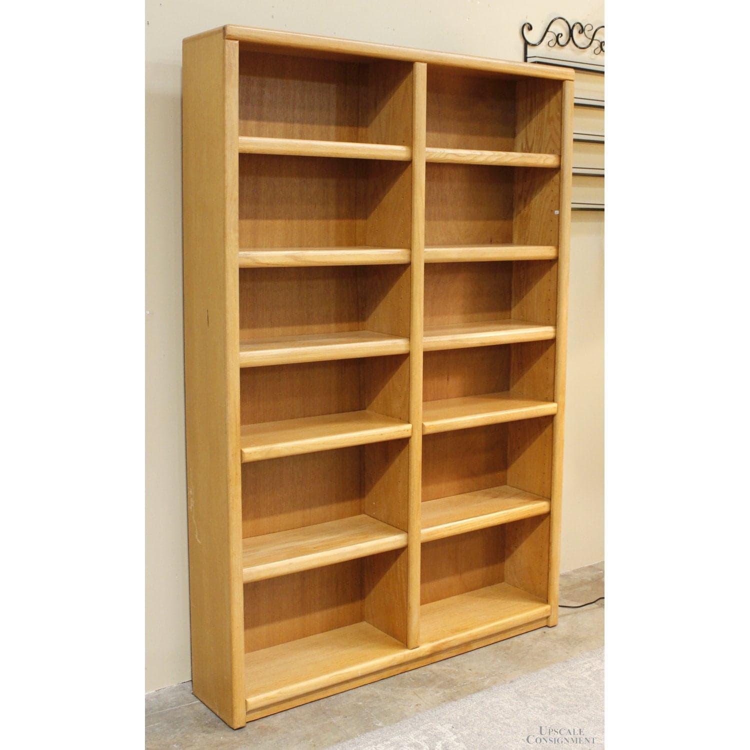 Oak 6' Double Bookcase - Golden Oak - Thumbnail 3