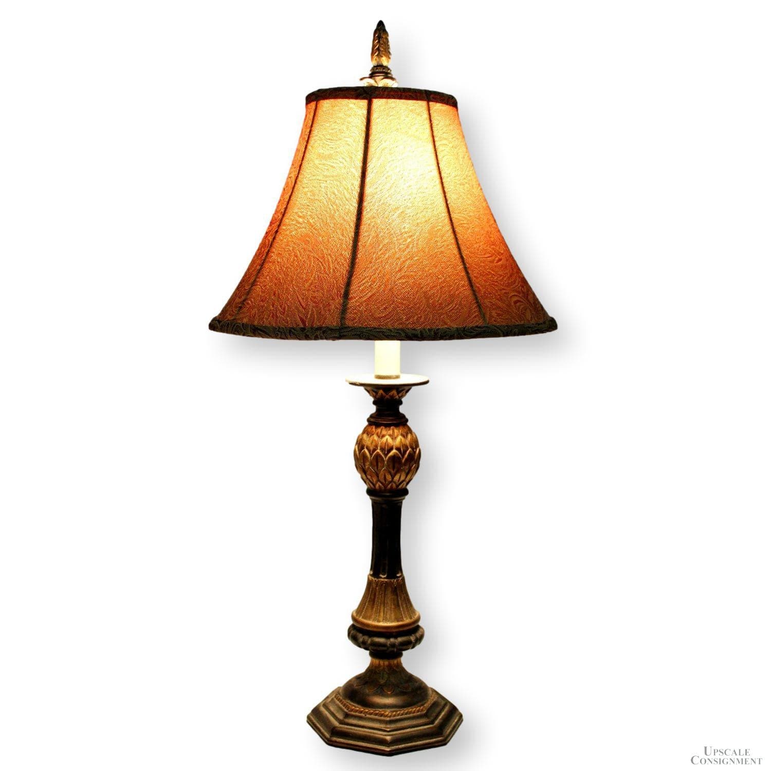 Bronze & Black Table Lamp w/Gold Shade - Thumbnail 2